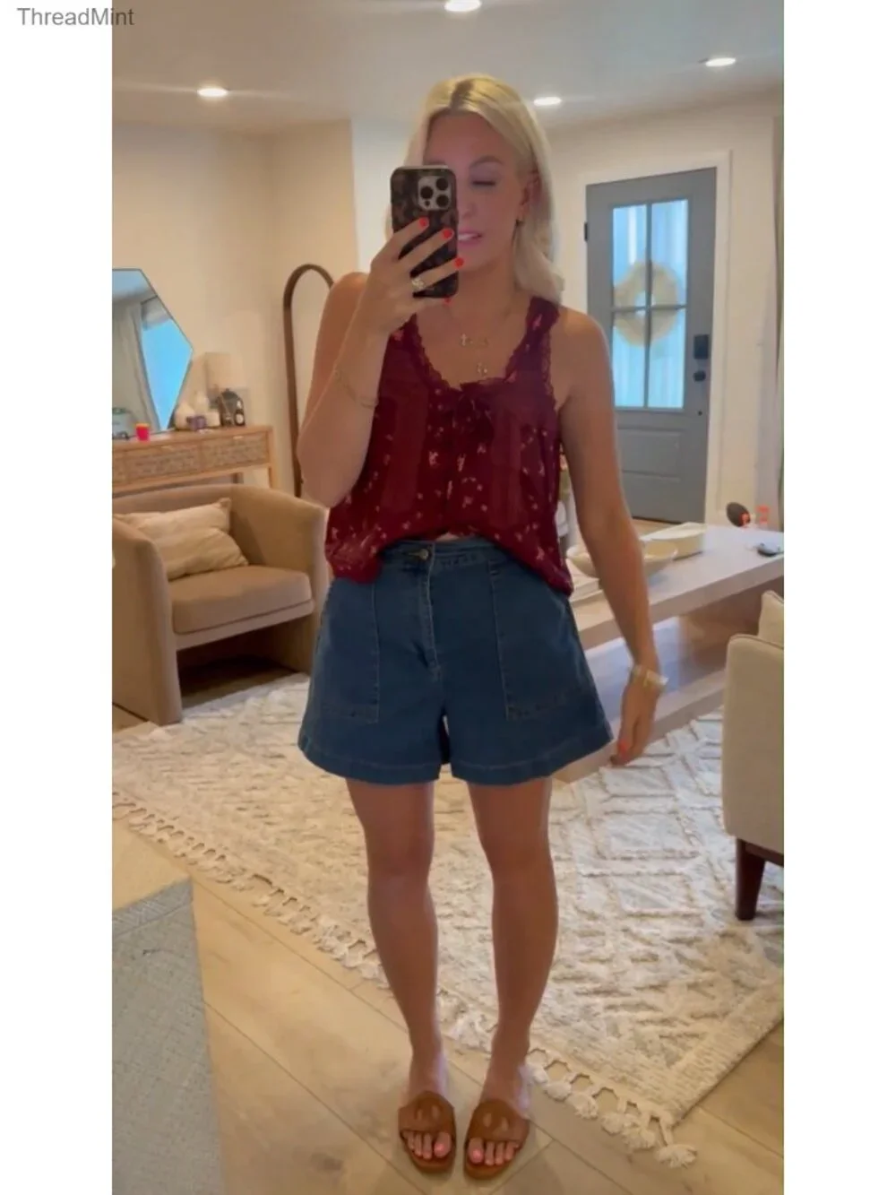 Women's High Waisted Denim Shorts Wide Leg Casual Summer